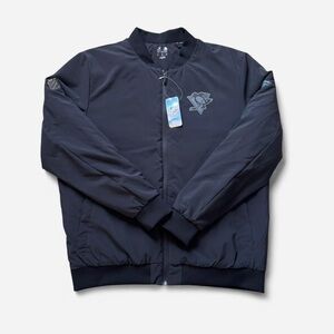 Men's Fanatics NHL Black Pittsburgh Penguins Authentic Pro Road Full-Zip Bomber